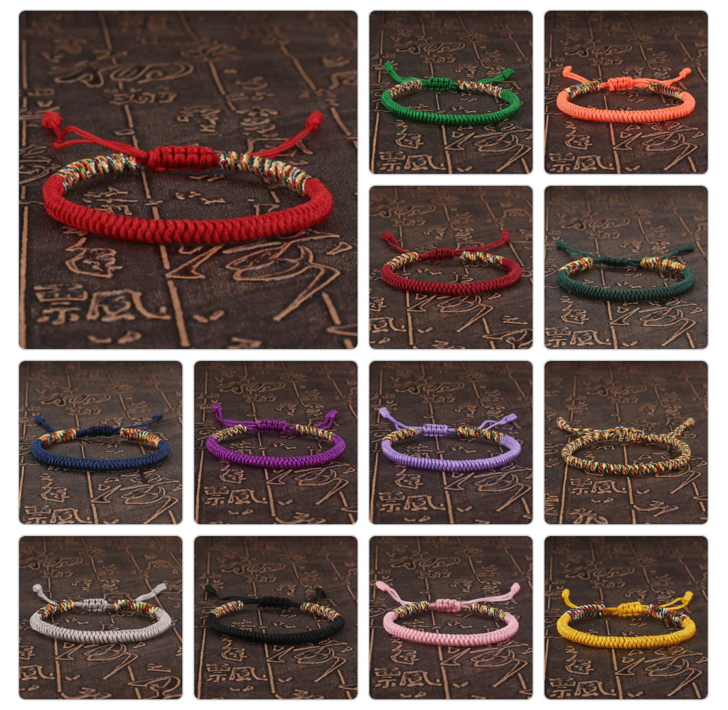 Unisex Handmade Lucky Buddhist Tibetan Prayer Adjustable Paracord Jewelry Bracelets