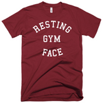 Maroon White Resting Gym Face Fitness Weightlifting Powerlifting CrossFit T-Shirt