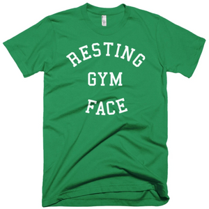 Green White Resting Gym Face Fitness Weightlifting Powerlifting CrossFit T-Shirt