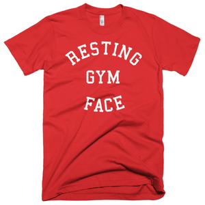 Red White Resting Gym Face Fitness Weightlifting Powerlifting CrossFit T-Shirt