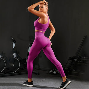 Women's Gym Leggings - Ribbed & Seamless Sports Leggings