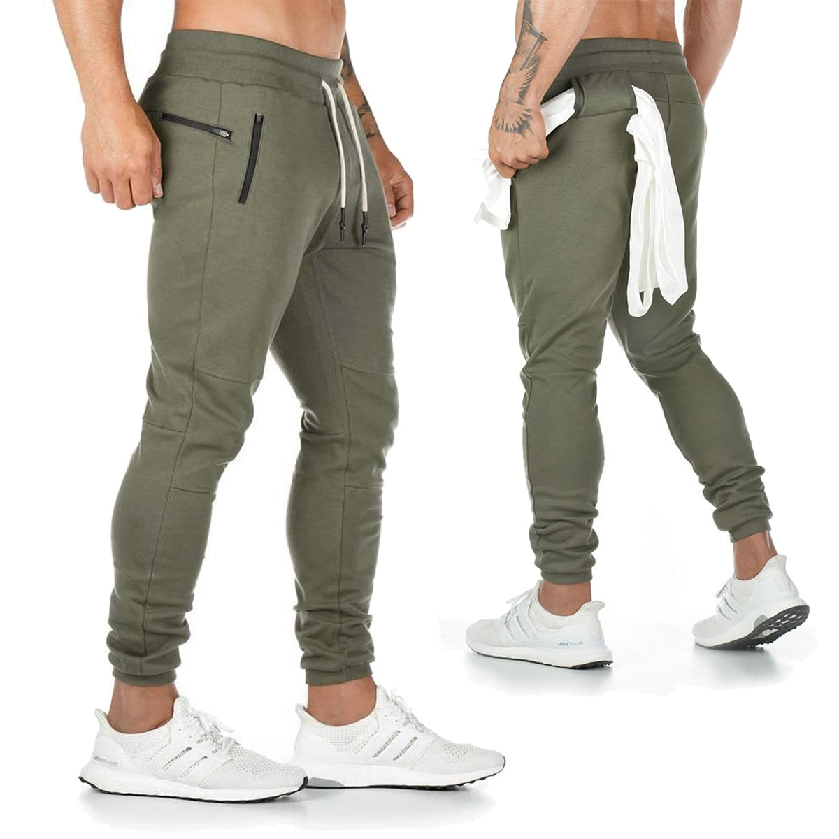 Essentials Mens Slim Fit High Olive Green Jogger Pant Size