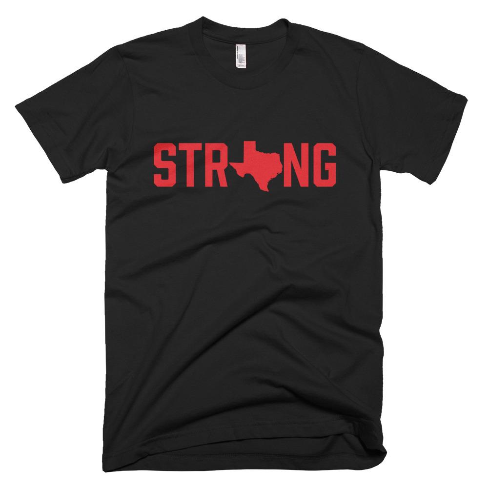 Black Red Texas State Strong Gym Fitness Weightlifting Powerlifting CrossFit T-Shirt