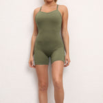 Olive Green Jumpsuit Shorts