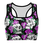 Women's Purple Rose Dead Poet Society Athletic Sports Bra