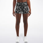 Black White Paisley Shorts