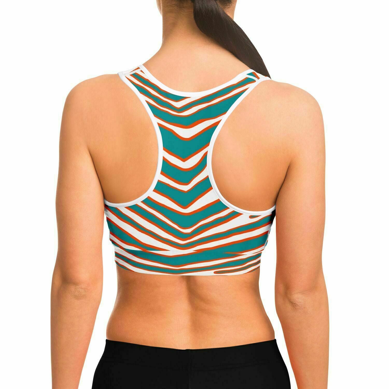 Miami Zebra Stripe Sports Bra