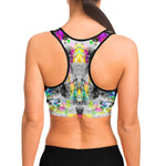 Women's Scrambled Digital TV Signal Athletic Sports Bra Back