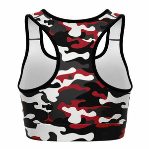 Urban Jungle Red Camo Sports Bra