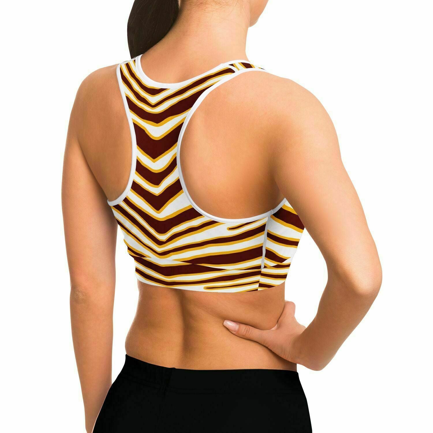 Washington Zebra Stripe Sports Bra