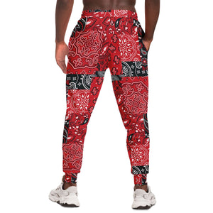 Red Paisley Patchwork Joggers