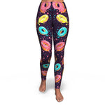 Women's Hot Donut Galaxy Explosion High-waisted Yoga Leggings Front