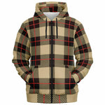 Unisex London Posh Luxury Plaid Zip-Up Hoodie