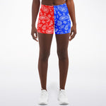 Red White Blue Paisley Shorts