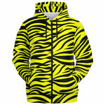 Unisex Wild Yellow Bengal Tiger Stripes Animal Pattern Athletic Zip-up Hoodie