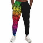 Unisex Rainbow Snakeskin Print Pattern Two-Tone Athletic Joggers
