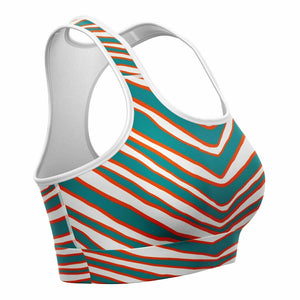 Miami Zebra Stripe Sports Bra