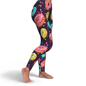 Women's Hot Donut Galaxy Explosion High-waisted Yoga Leggings Right