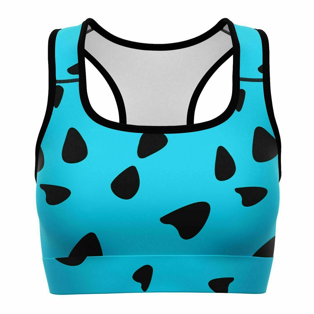 Women's Blue Betty Primitive Cave Woman Cartoon Athletic Sports Bra