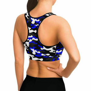 Urban Jungle Blue Camo Sports Bra