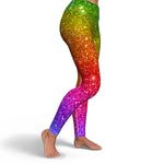 Women's Rainbow Sparkle High-waisted Glitter Yoga Fitness Leggings Right
