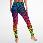 Women's Rainbow Pride Gradient Bengal Tiger Animal Print Pattern High-waisted Yoga Leggings
