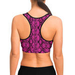 Pink Snakeskin Sports Bra