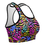 Women's Wild Zoo Animals Print Athletic Sports Bra Right