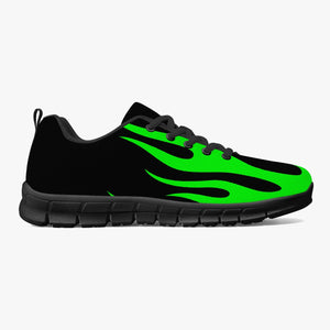 Green Fire Flames Sneakers