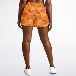 All Orange Camo Running Shorts