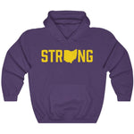 Purple Yellow Ohio State Strong Gym Fitness Weightlifting Powerlifting CrossFit Muscle Hoodie