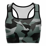 Women's M90 Black Midnight Marauders Modern Soldier Urban Warfare Camouflage Athletic Sports Bra