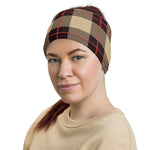 Posh Black Tan Red Luxury Fashion Plaid Multifunctional Headband