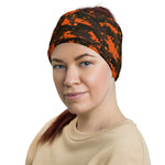 Digital Orange Camouflage Multifunctional Headband Neck Gaiter