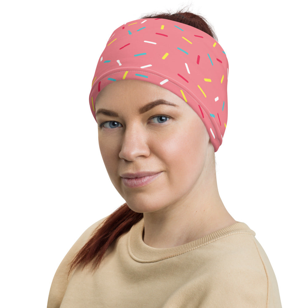 Pink Glazed Donut Rainbow Sprinkles Multifunctional Headband