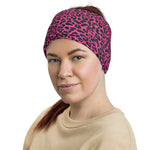 Hot Pink Purple Cheetah Leopard Print Pattern Multifunctional Headband Neck Gaiter