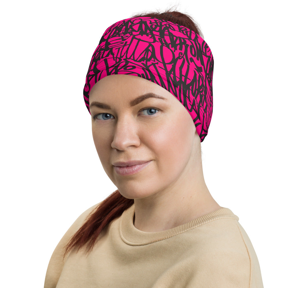 Black Pink Street Graffiti Neck Gaiter Multifunctional Headband Headwear