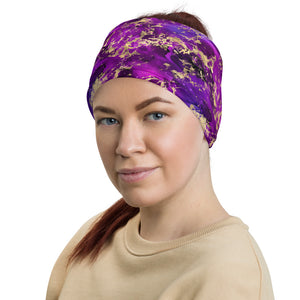 Purple Gold Flake Space Galaxy Multifunctional Headband Neck Gaiter