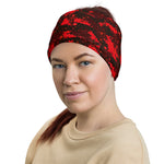 Digital Red Camouflage Multifunctional Headband Neck Gaiter