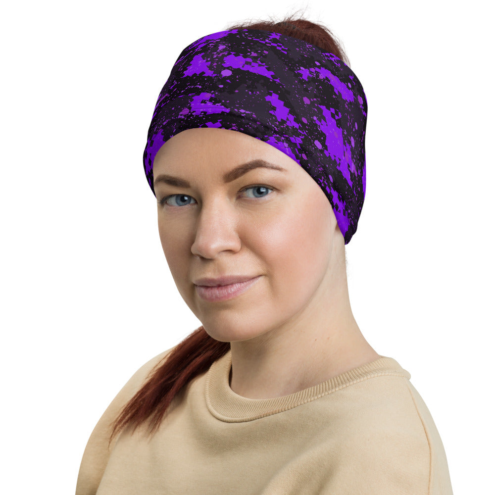 Digital Purple Camouflage Multifunctional Headband Neck Gaiter