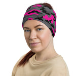 Black Pink Camouflage Multifunctional Headband Neck Gaiter