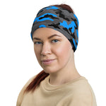 Black Blue Camouflage Multifunctional Headband Neck Gaiter