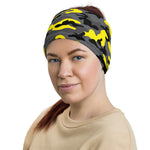 Black Yellow Camouflage Neck Gaiter Buff Headband
