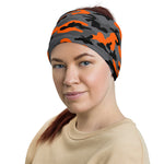 Black Orange Camouflage Multifunctional Headband Neck Gaiter