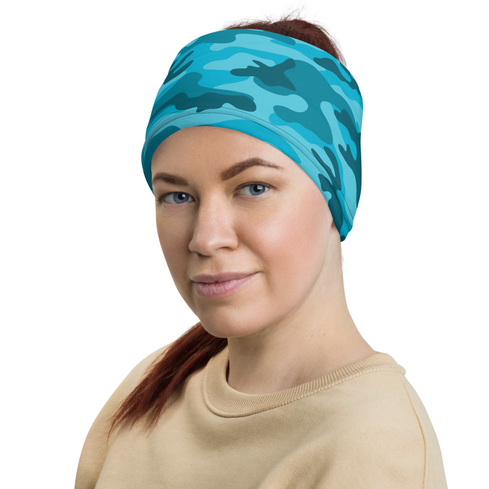 All Cyan Camouflage Multifunctional Headband Neck Gaiter