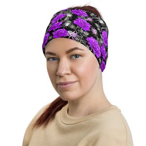 Purple Rose and Spiders Halloween Multifunctional Headband Gaiter