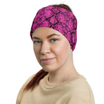 Classic Pink Snakeskin Print Pattern Multifunctional Headband Gaiter