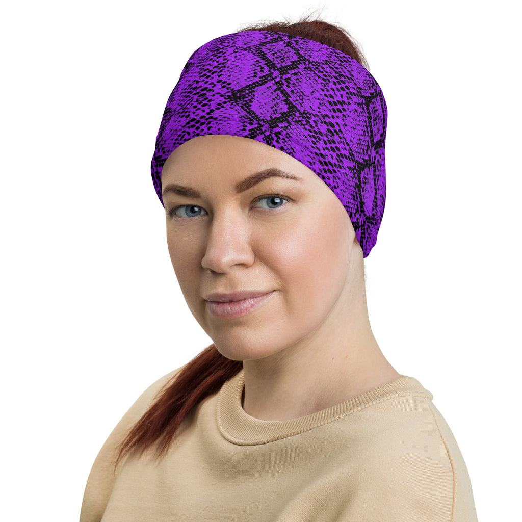 Classic Purple Snakeskin Reptile Pattern Multifunctional Headband