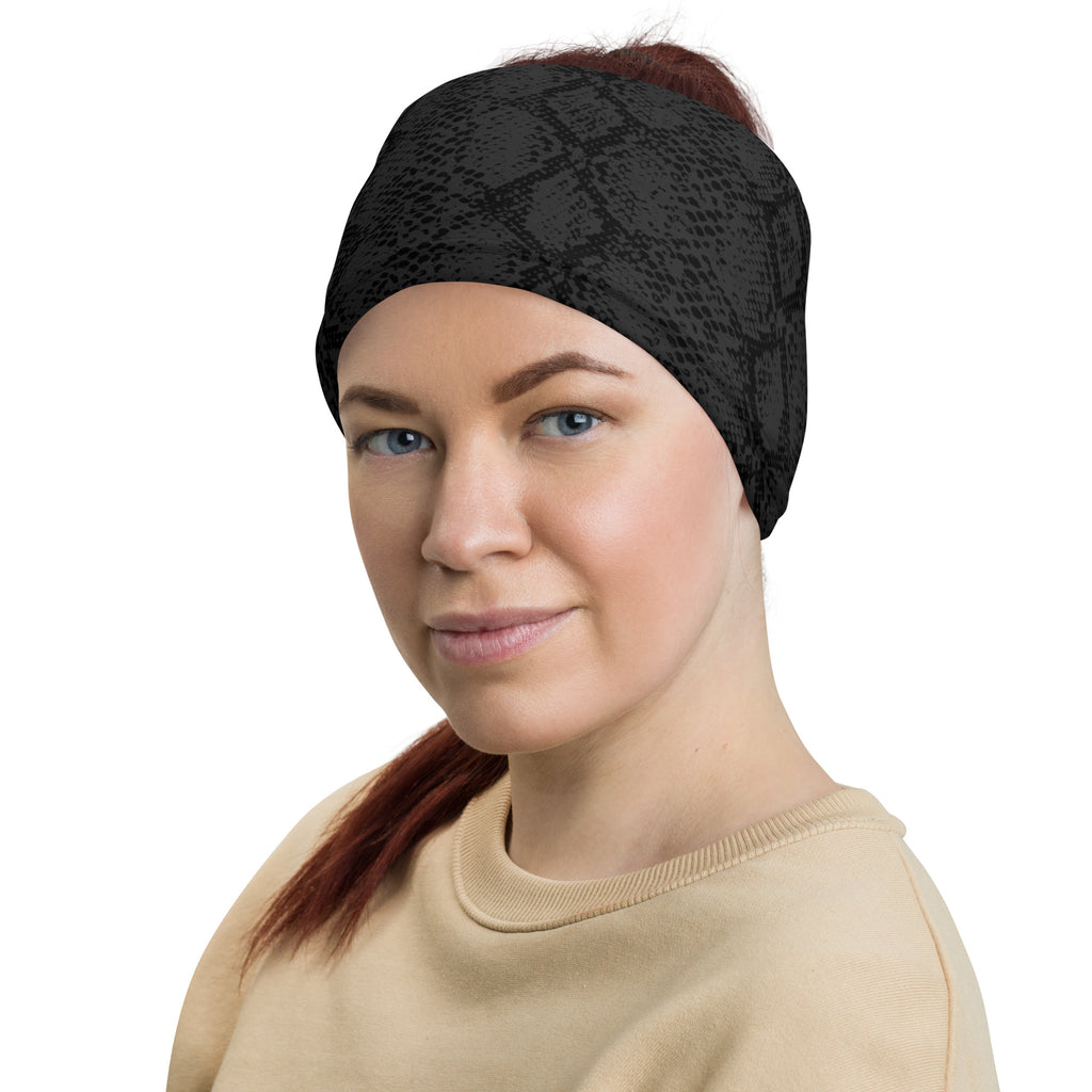 Black Mamba Snakeskin Reptile Print Pattern Multifunctional Headband