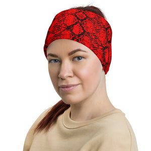 Classic Red Snakeskin Reptile Print Pattern Multifunctional Headband